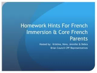 Homework Hints For French Immersion &amp; Core French Parents