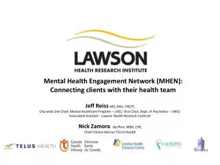 Mental Health Engagement Network (MHEN): Connecting clients with their health team