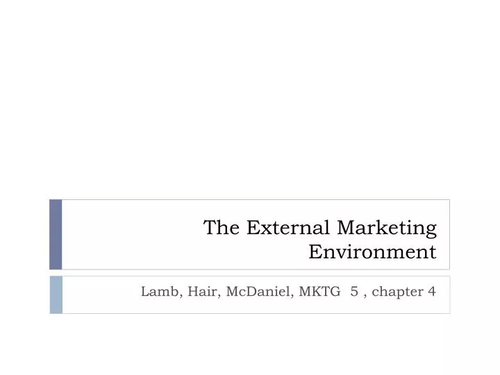 the external marketing environment