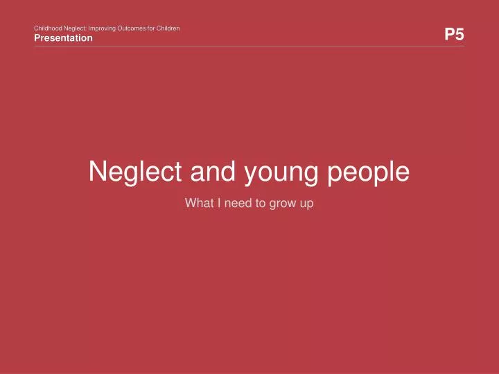 neglect and young people