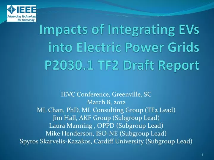 impacts of integrating evs into electric power grids p2030 1 tf2 draft report