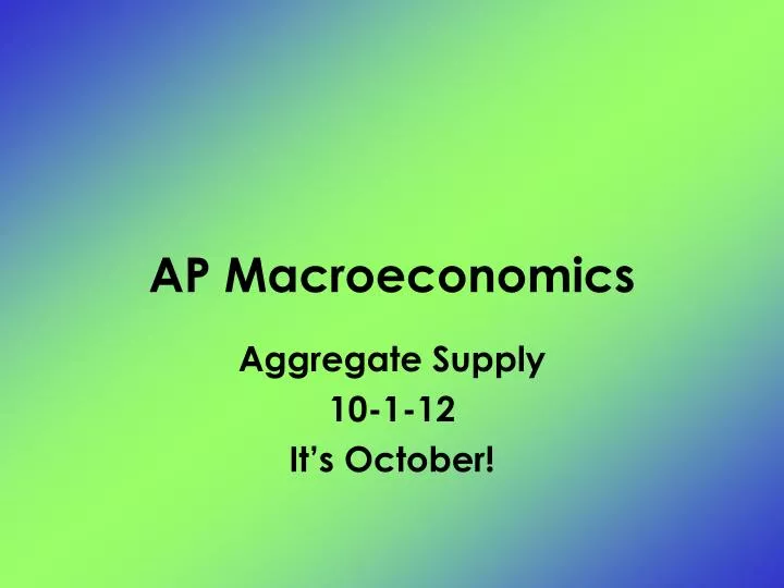 ap macroeconomics