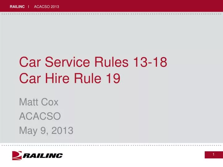 car service rules 13 18 car hire rule 19