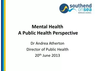 Mental Health A Public Health Perspective