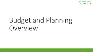 Budget and Planning Overview