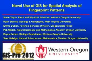 Novel Use of GIS for Spatial Analysis of Fingerprint Patterns