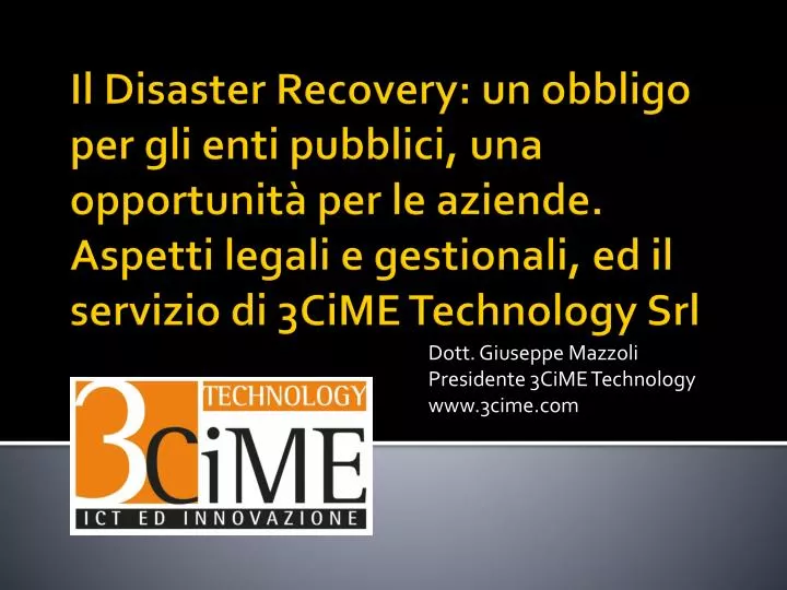 dott giuseppe mazzoli presidente 3cime technology www 3cime com