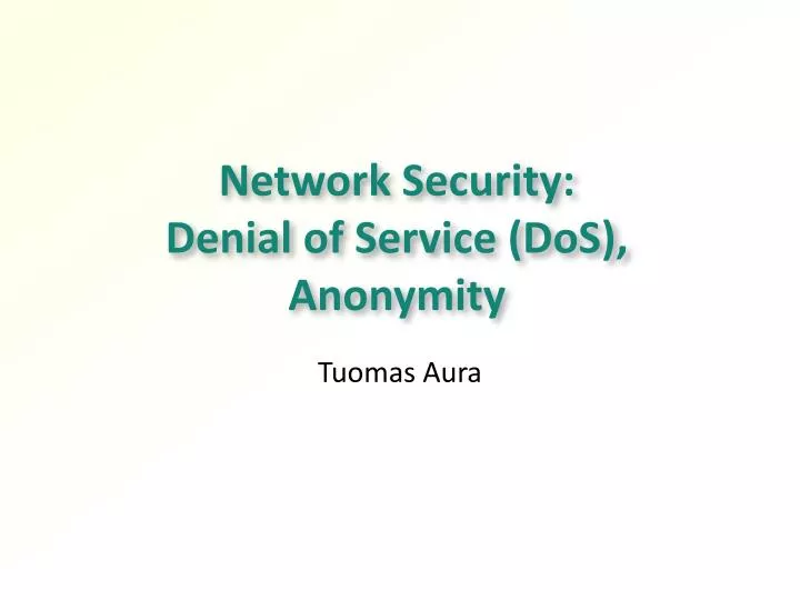 network security denial of service dos anonymity