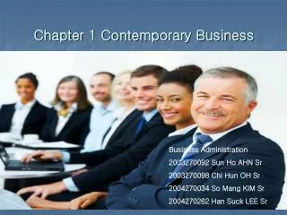 Chapter 1 Contemporary Business