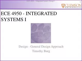 ECE 4950 - INTEGRATED SYSTEMS I