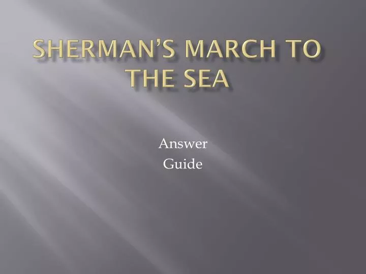 sherman s march to the sea