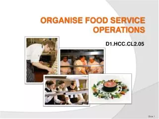 ORGANISE FOOD SERVICE OPERATIONS