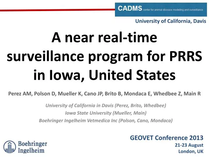 a near real time surveillance program for prrs in iowa united states