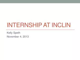 Internship at Inclin