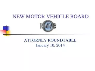 NEW MOTOR VEHICLE BOARD