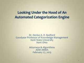 Looking Under the Hood of An Automated Categorization Engine