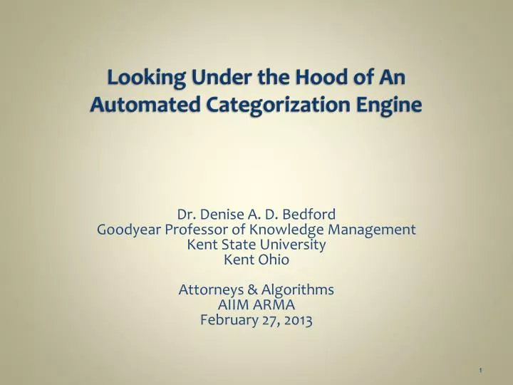 looking under the hood of an automated categorization engine