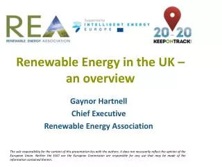 Renewable Energy in the UK – an overview