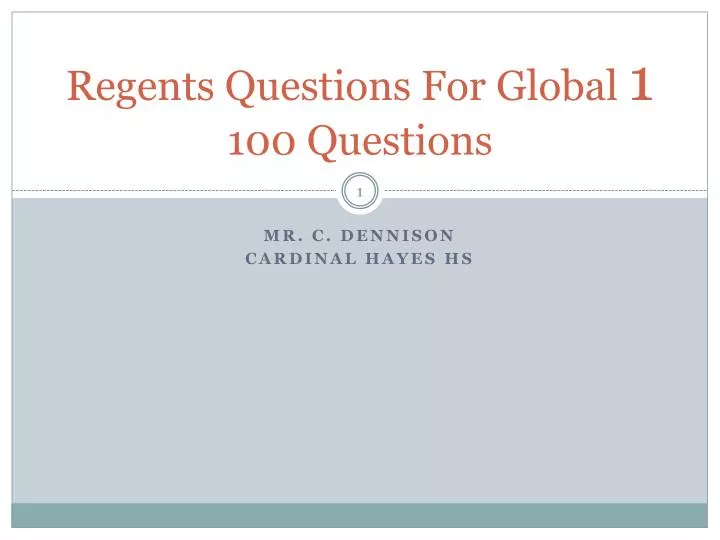 regents questions for global 1 100 questions