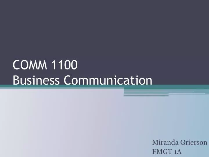 comm 1100 business communication