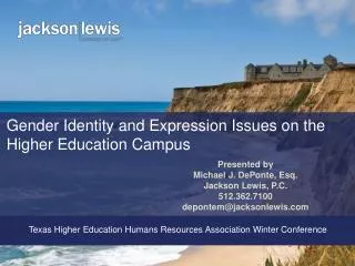 Gender Identity and Expression Issues on the Higher Education Campus