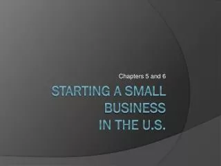 Starting a Small Business in the U.S.