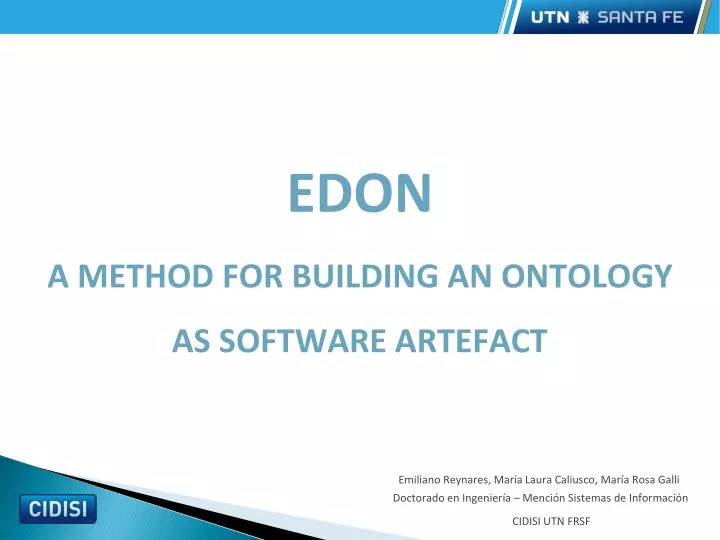 edon a method for building an ontology as software artefact