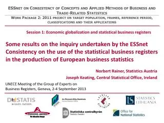 Session 1: Economic globalization and statistical business registers