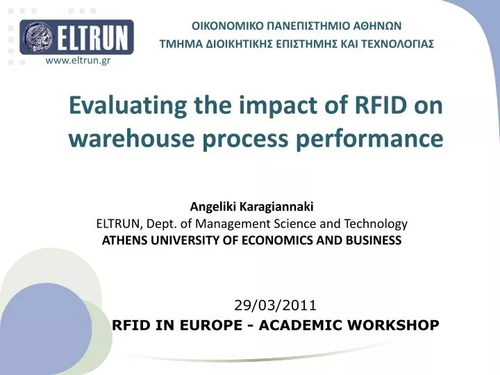 evaluating the impact of rfid on warehouse process performance