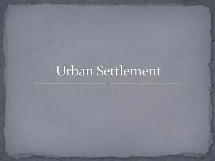 urban settlement