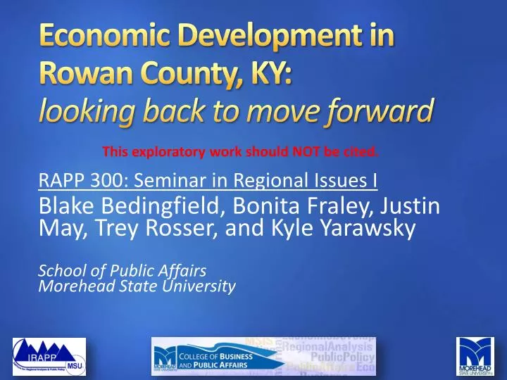 economic development in rowan county ky looking back to move forward