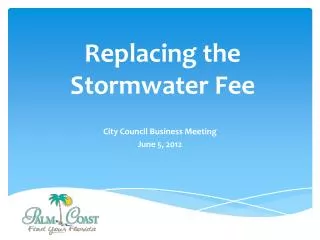 Replacing the Stormwater Fee