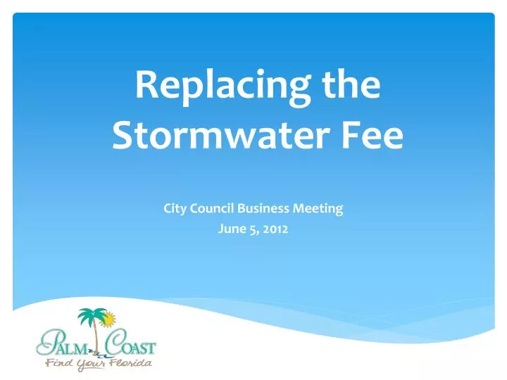 replacing the stormwater fee