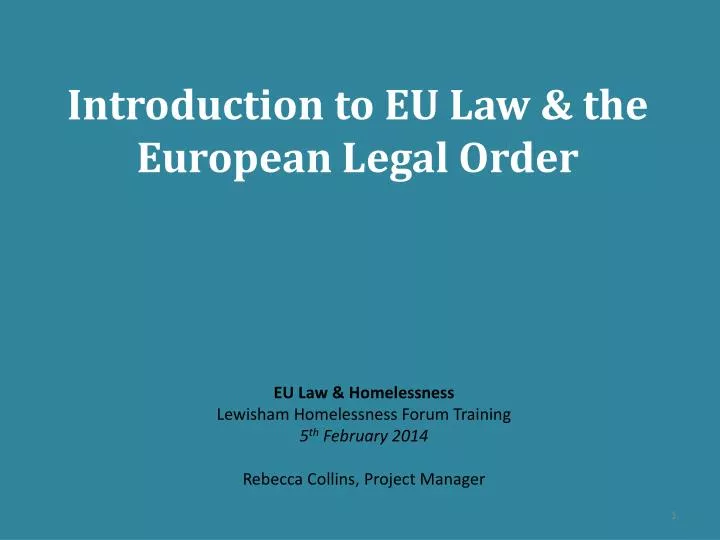 introduction to eu law the european legal order