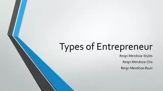 Types of Entrepreneur