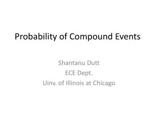 Probability of Compound Events
