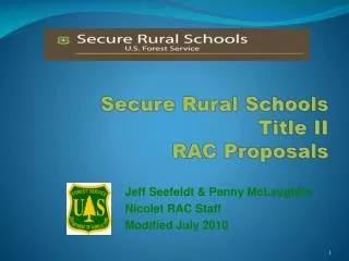Secure Rural Schools Title II RAC Proposals