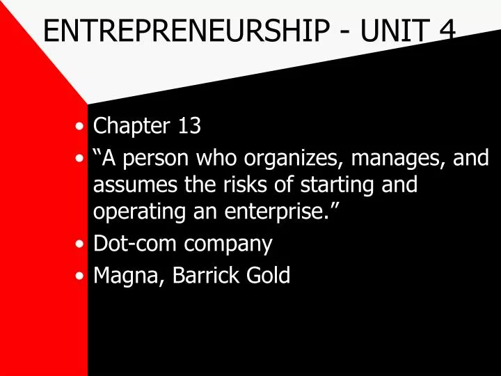 entrepreneurship unit 4