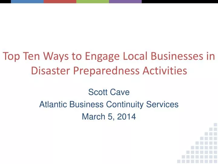 top ten ways to engage local businesses in disaster preparedness activities