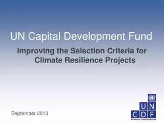 Improving the Selection Criteria for Climate Resilience Projects
