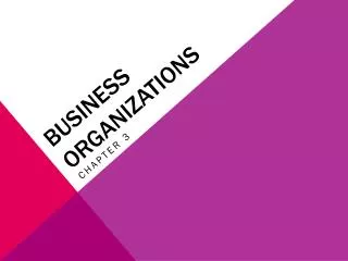 Business organizations