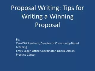 Proposal Writing: Tips for Writing a Winning Proposal