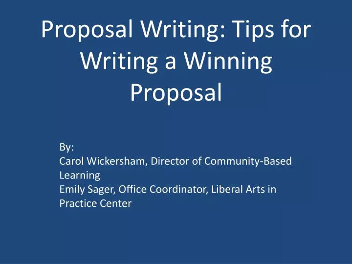 proposal writing tips for writing a winning proposal