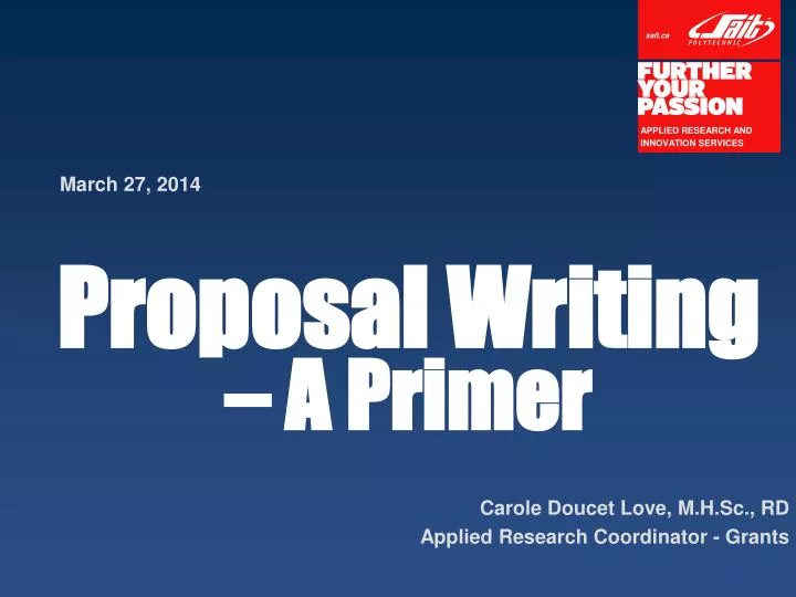 proposal writing a primer