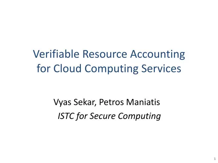 verifiable resource accounting for cloud computing services