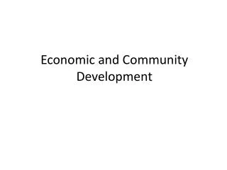 Economic and Community Development