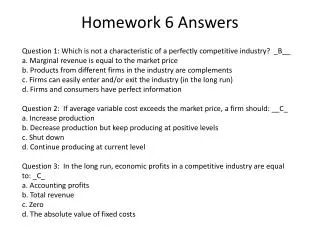 Homework 6 Answers