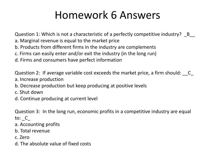 homework 6 answers