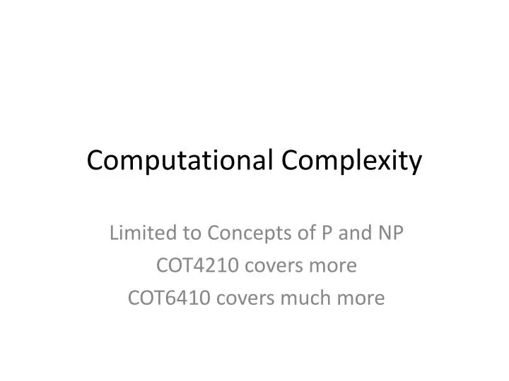 computational complexity