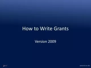 How to Write Grants